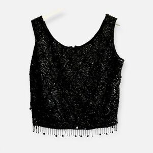 Elegant Black Sequin Blouse